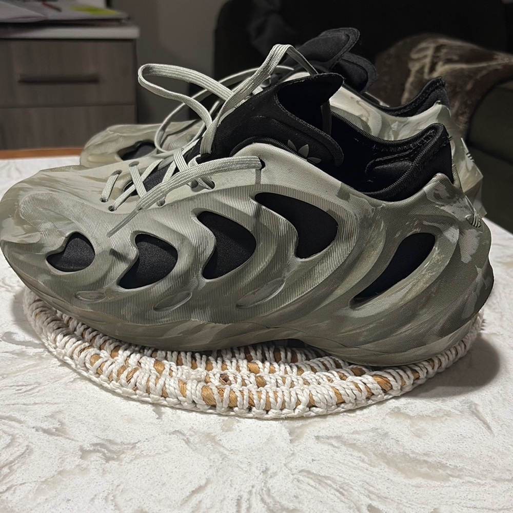 Adidas Green and Black Athletic Shoes with Futuristic Design